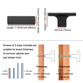 KOOFIZO 10-Pack Cabinet Knob - Black Pull Handle (50mm / 2 Inch), K21 Solid Hardware for Kitchen Cupboard Door, Bedroom Dresser Drawer, Bathroom Wardrobe