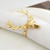CENPEK 6pcs Gold Deer Napkin Rings Holders for Wedding Home
