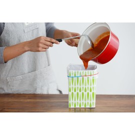 fo-raru (ForAll) Zippered Storage Bags Holder Drop, Green Large Size: Width 12.5 X Depth X Height 18 cm Small: 7.5 Wide x 7.5 D x 14 cm Galore Master