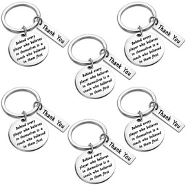 Yetene 6 Pcs Coach Gifts Keychain basketball Coach Appreciation Gift for Softball Football Soccer trainer(Silver)