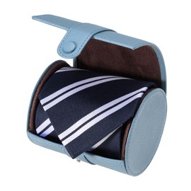 Miragro SL-SH-262 Shrink Leather Necktie Case for Men, Cylindrical Shape, Business Trips, Travel, Compact, Necktie Box, Portable, Storage, Leather, Gift, Gift, Father's Day), Black, Classic
