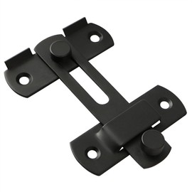 Türriegel Edelstahl, SAYAYO Riegelschloss Klein Schiebetür Schloss Türschloss Flip Latch mit Fester Schraube, Torriegel Schwarz für Tor, Fenster, Schlafzimmer, EMS9001-B