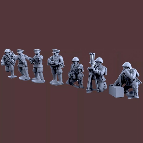 Garrison Miniatures USA WW2 Greek Army Headquarters x7 Figures -