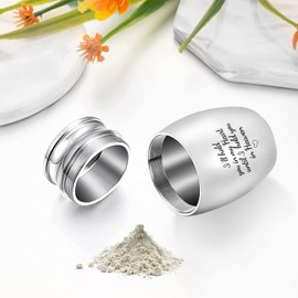 2PCS Small Urns for Ashes,CTDMJ Ashes Urn, Ashes Keepsake, Atainless Steel Metal Funeral Urn, Mini Cremation Urn for Pet or Human Ash No Longer By My Side, But Forever In My Ashes