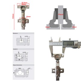 LIKERAINY 95 Degree Half Overlay Hinges 26mm with Damper Soft Closing Clip on Assembly Kitchen Cabinet Cupboard Wardrobe Door Hinge Pack of 4