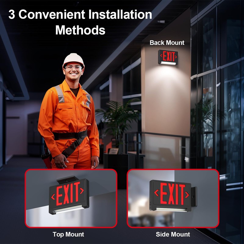Exit Signs with Emergency Lights Battery Backup, UL Listed Double-sided