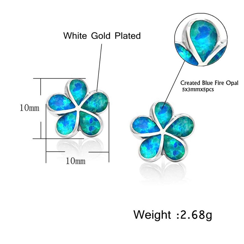 CiNily arete de tuerca chapados en oro blanco con forma