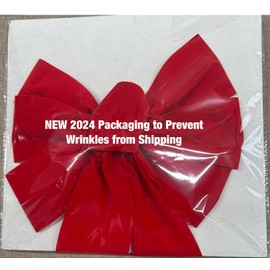 Rocky Mountain Goods Large 20-inch Red Bow - Christmas Wreath Bow - Great for Large Gifts - Indoor/Outdoor use - Waterproof Velvet - Attachment tie Included for Easy Hanging