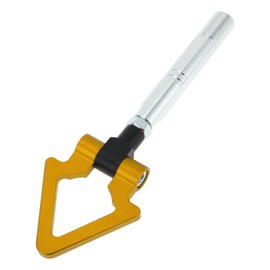 VekAuto Front/Rear Triangle Tow Hooks, Bumper Screw-on Tow Hook for Toyota Avanza Folding Racing Trailer Hook Aluminum Alloy Gold Tone