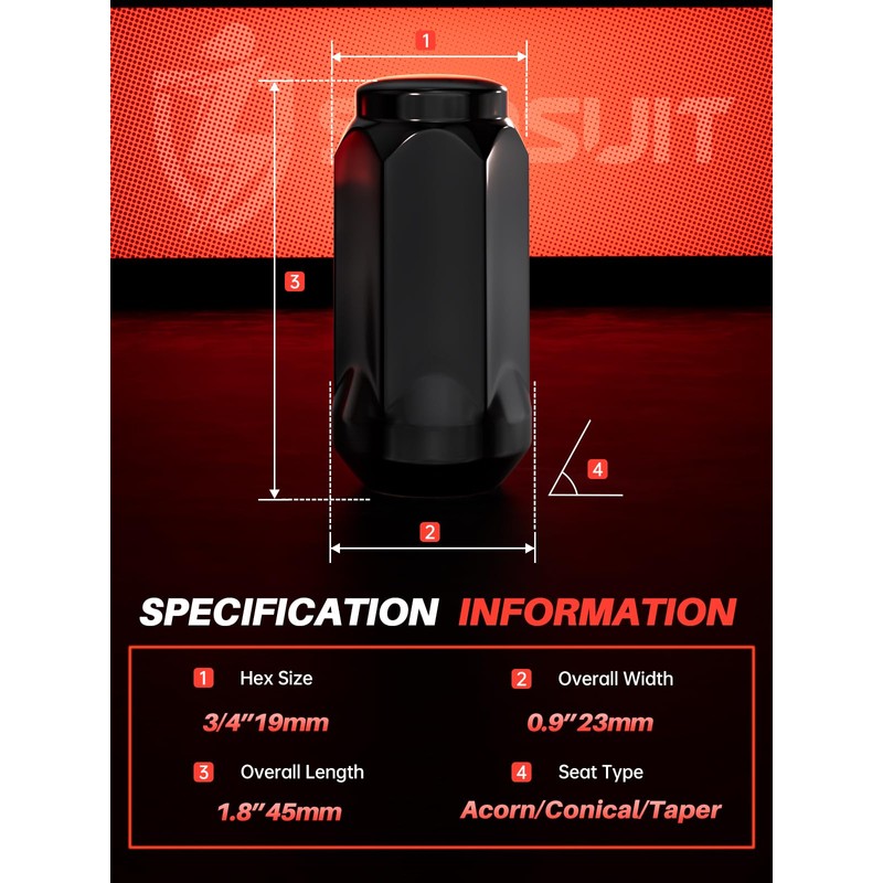 Sposuit M14x1.5 Lug Nuts - Replacement for 2010-2024 Chevy Camaro,