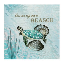 Nautical Beach Ocean Theme Underwater Seaturtle Office Wall Art Wall Mural Turtle Sea Life Seaturtle Seahorse Self-Adhesive Wall Decal for Playroom Classroom Family Furniture Vinyl