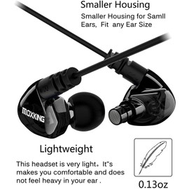 MOXKING Running Sports Earbud Headphones Wired Over Ear In Ear Headsets Noise Isolation waterproof Earbuds Enhanced Bass Stereo Earphones with Microphone and Remote for Running Jogging Gym (black)