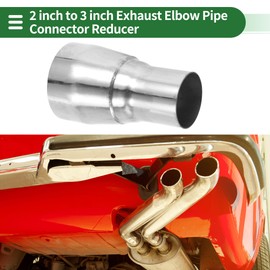 Motoforti 2" OD to 3" OD Mandrel Exhaust Pipe Adapter Concentric Reducer Car Exhaust Pipe Tubing Piping Adapter 5inch/127mm Length T304 Stainless Steel Silver Tone 2 Pcs