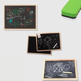 PARENCE - Chalkboard with Cleaning Sponge - Compatible with Any Type of Chalk - Wipe Clean Board - Versatile - 20 x 16 cm - Nursery Restaurant Shop Menu