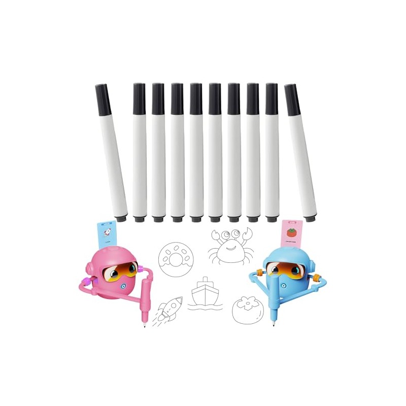 10 Pcs Drawing Robot Black Markers, for All Models of