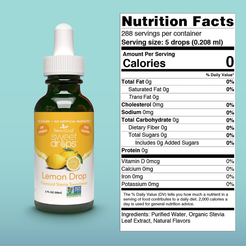 SweetLeaf Liquid Stevia, Lemon Drop 2 fl oz (60 ml)