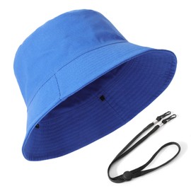 TAGVO XXL Fishing Hat for Men and Women, UPF50+ Reversible Bucket Hats for Large Head, UV Protection Cotton Sun Hat with Wide Brim, F blue