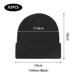 TYFGRT 2 winter hats for children, hats for babies, warm knitted hats for autumn and winter, winter hats for boys and girls, hats for toddlers, yellow