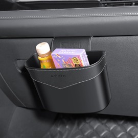 Car Trash Can Mini Trash Bin Garbage Organizer with Plastic Trash Bag Automotive Small Garbage Bin for Home Office Auto Vehicle Car Door Front Back Seat Storage Accessories (Glovebox trash can)