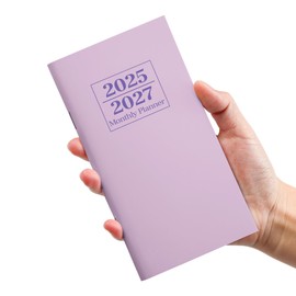 Pocket Calendar 2025-2027 for Purse, Two Year Monthly Planner Pocket Size, Jul 2025 to Jun 2027 Monthly Planner Small Size (6.5" x 3.5")-Purple