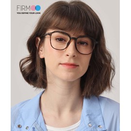 Firmoo Blue Light Filter Glasses without Prescription UV Protective Glasses, TR Full Rim Glasses Against Eye Strain, Anti-Reflective Nerd Glasses for Men and Women, Tortoise