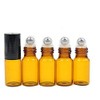 24 5 ml Bernstein Glas Roll-On Flaschen nachfüllbar Roller Flasche