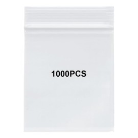 Voarge Pack of 1000 Zip Ziplock Bags, Outer Size 50 mm x 70 mm, Reusable Ziplock Bags, Plastic Bags, Zip, Resealable Bags for Pack