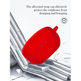 Case for Sony WF-1000XM5 Wf Xm5 Wireless Noise Cancelling Earbud,Soft Protective,BOVUGAC Silicone Case Cover with Keychain & Cleaning Kit & Lanyard for Sony Wf Xm5 Earbuds-Red