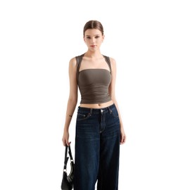 SUUKSESS Womens Square Neck Going Out Fitted Tank Tops Double Lined Spring Summer Sleeveless Business Casual Basic Shirt (Brown, S)