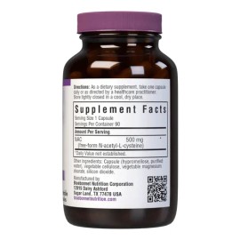 Cápsulas De Vitamina Nac 500 Mg Bluebonnet, 90 Unidades