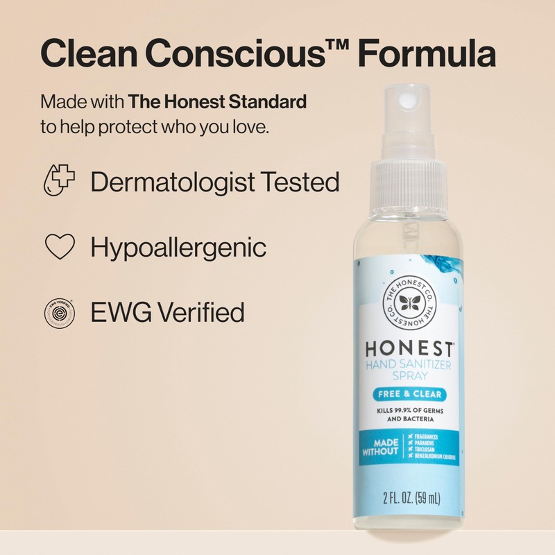 The Honest Company Plant-Based Hand Sanitizer Spray | Kills 99.9%