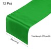 sourcing map 12 Pcs Green Satin Table Runner 12" x