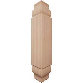 1 1/8"W x 6 3/32"H x 1 1/8"P Americraft Solid Hardwood Stain Grade Universal Baseboard Inside Corner Block for Chair Rail Profiles up to 3 9/16"H x 1 1/8"P, Cherry