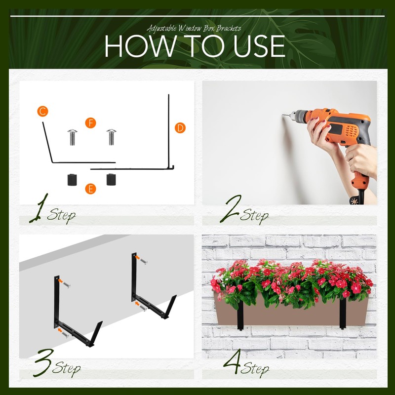 Layhit 10 Pcs Adjustable Planter Box Brackets Universal Heavy Duty