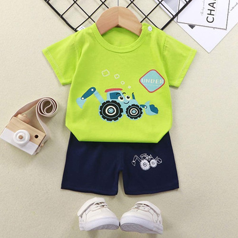 SUPFANS Camisetas y pantalones cortos de dinosaurio para bebés y