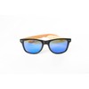 banblue Bamboo Sunglasses (Black, Blue Mirrored)