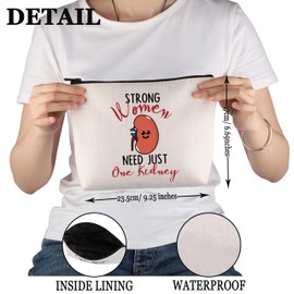 PYOUL Kidney Donor Gift Strong Women Need Just One Kidney Makeup Bag Kidney Transplant Warrior Cosmetic Bag One Kidney Club Merch (Just One Kidney Bag)