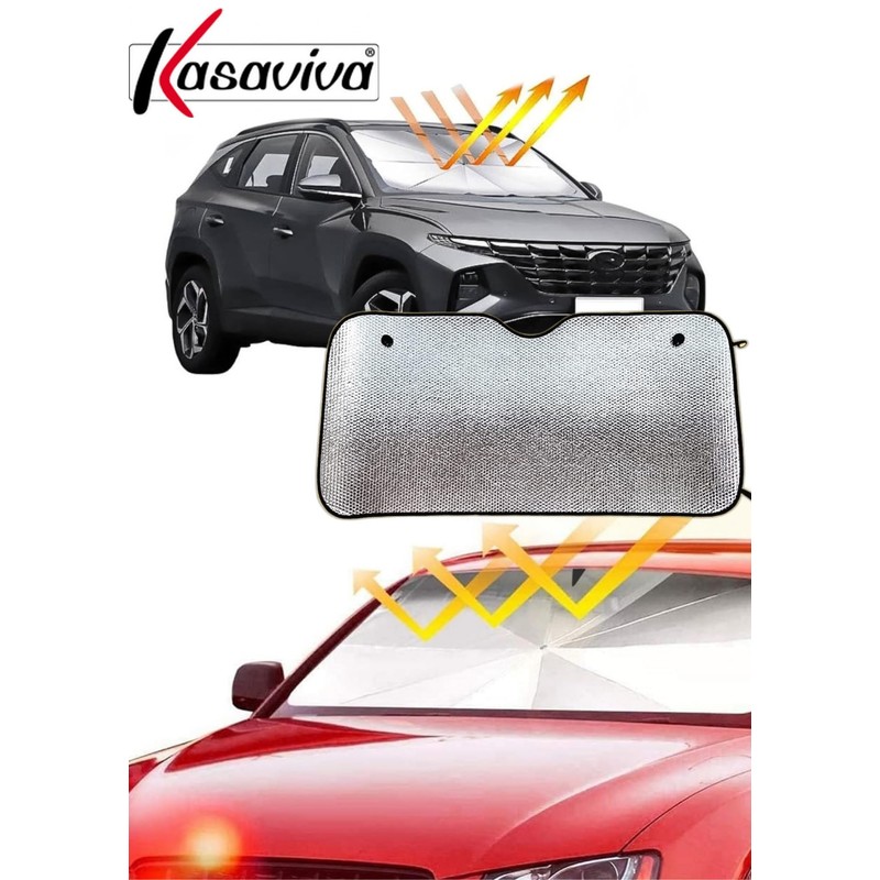 Kasaviva Silver Folding Car Sun Shade High Reflective UV Protection