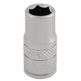 Draper 16511 1/4" Square Drive Micro Satin Chrome Metric Socket, 7 mm Size