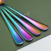 Rainbow Serving Spoons 4 Pieces, Kyraton Titanium Plating Serving Spoon,