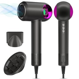 Vatsekui Hair Dryer Hair Dryer, 16000 RPM Brushless Motor, Negative Ionic Blow Dryer for Fast Drying, Low Noise Thermo-Control Hair-Dryer-with-Diffuser and Nozzle