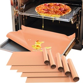 Demiwise 5 Pack Oven Liners for Bottom of Oven, 16x24 inch Thick Heavy Duty Non Stick Teflon Oven Mats, BPA and PFOA Free Reusable Oven Liners for Bottom of Electric Oven