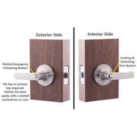 Copper Creek AL1230SS Avery Privacy Door Lever, Satin Nickel