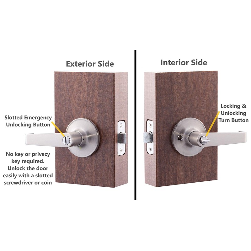 Copper Creek AL1230SS Avery Privacy Door Lever, Satin Nickel