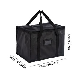 Amusingtao 40L Insulated Food Delivery Bag - Pizza Delivery Bag for Hot & Cold Meals - Commercial Grade Reusable Thermal Bags for Catering, Groceries & Takeout (43x30x31cm)