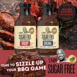 G Hughes Sugar Free BBQ Sauces, Hickory & Original Sugar Free Barbecue Sauces - No Sugar BBQ Sauce, Gluten Free Barbecue Sauce - 18 oz (Pack of 2)