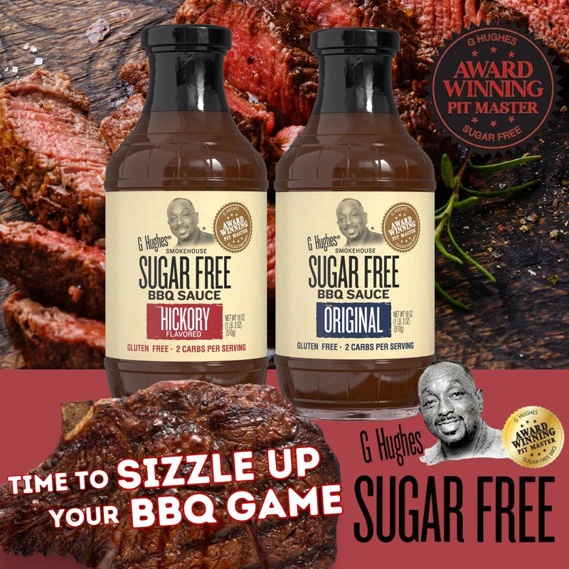 G Hughes Sugar Free BBQ Sauces, Hickory & Original Sugar