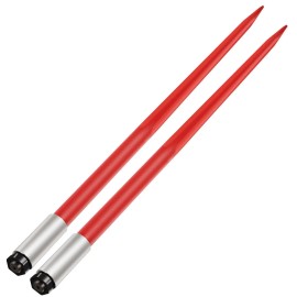 Hay Spear 49 Inch Red Coated Bale Spike Quick Attach Tractor Attachment 3000 Lbs Capacity Square Hay Forks D0100HARS2GColor: Red Color, Length: 49 inch