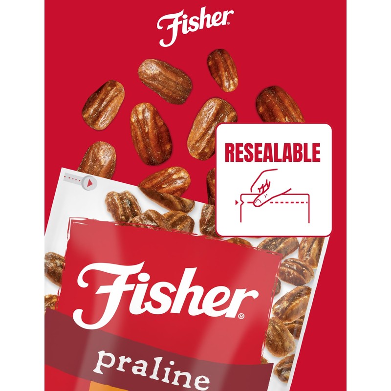 Fisher Snack Praline Pecans, 5.5 oz (Pack of 1), Resealable