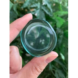 WHOLESALE Aqua blue obsidian Smooth Stones, Worry Stone, Aqua blue obsidian Palm Stone, Smooth Aqua blue obsidian Gemstone, Pocket Stone (10 Stones)